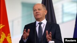 FILE - German Chancellor Olaf Scholz in Berlin, Germany, April 29, 2024. German Chancellor Olaf Scholz and European Union leaders denounced Saturday a recent spate of attacks on politicians in Germany.