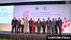 Rankont lide CARICOM yo nan peyi Trinidad, kote yo tap diskite sou krim ak zam, 18 Avril 2023. 