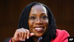 Supreme Court nominee Ketanji Brown Jackson testifies during her Senate Judiciary Committee confirmation hearing on Capitol Hill in Washington, March 22, 2022.