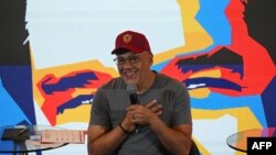 The president of Venezuela's Bolivarian National Assembly and campaign manager for President Nicolas Maduro, Jorge Rodriguez, speaks during a press conference in Caracas on July 1, 2024.