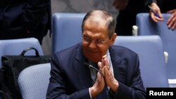 Russian Foreign Minister Sergei Lavrov chairs U.N. Security Council meeting on Middle East in New York