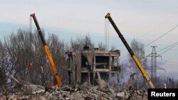 Aftermath of recent shelling in Makiivka