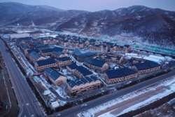 The athletes' village for the Winter Olympics Beijing 2022 is seen from above, in Zhangjiakou, Hebei province, China, Nov. 20, 2021.