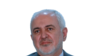 Mohammad Javad Zarif headshot, as Iran Foreign Minister, graphic element on gray