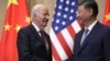 US President Joe Biden (L) shakes hands with Chinese President Xi Jinping on the sidelines of the Asia-Pacific Economic Cooperation (APEC) summit in Lima, Peru, November 16, 2024. (Photo by Leah Millis / POOL / AFP)