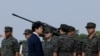 Taiwanese President Lai Ching-te visits a military base in response to recent Chinese military drills, in Taoyuan