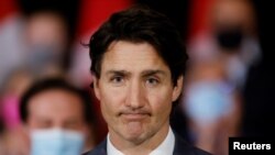 Canada's Prime Minister Justin Trudeau speaks at a news conference about firearm-control legislation that was tabled today in the House of Commons in Ottawa